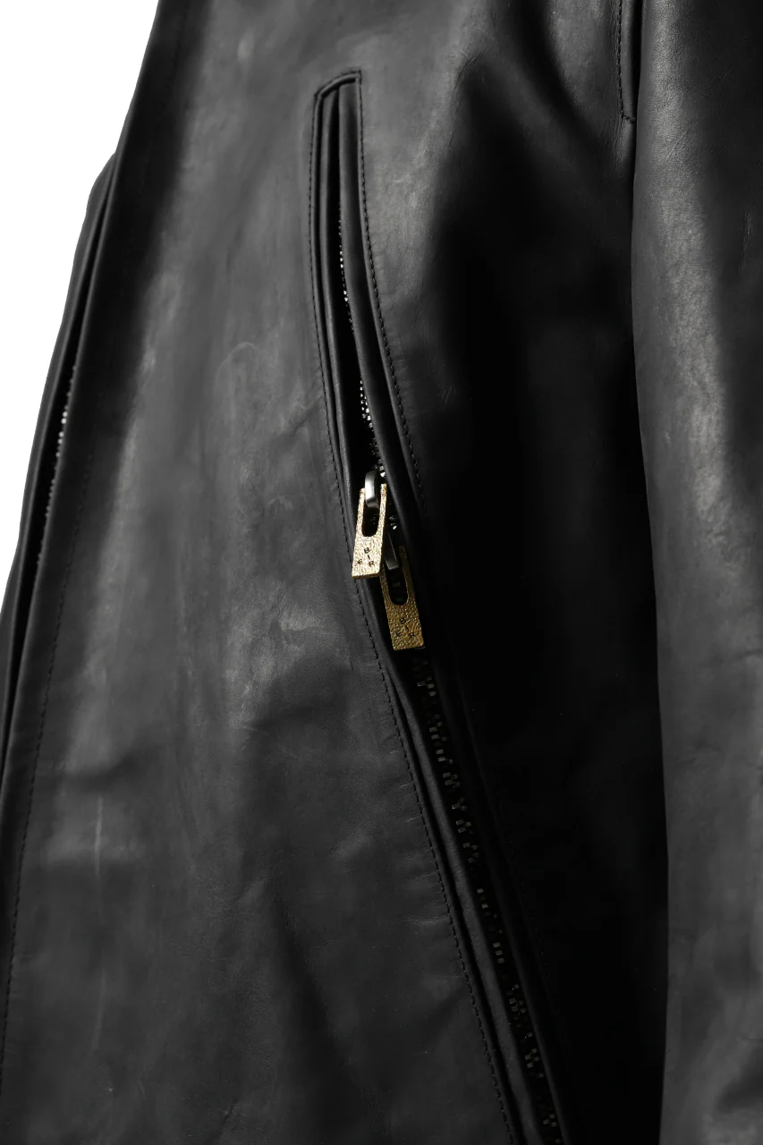 ierib exclusive single biker jacket / Nicolas Italy Vachetta (BLACK) - Image 37