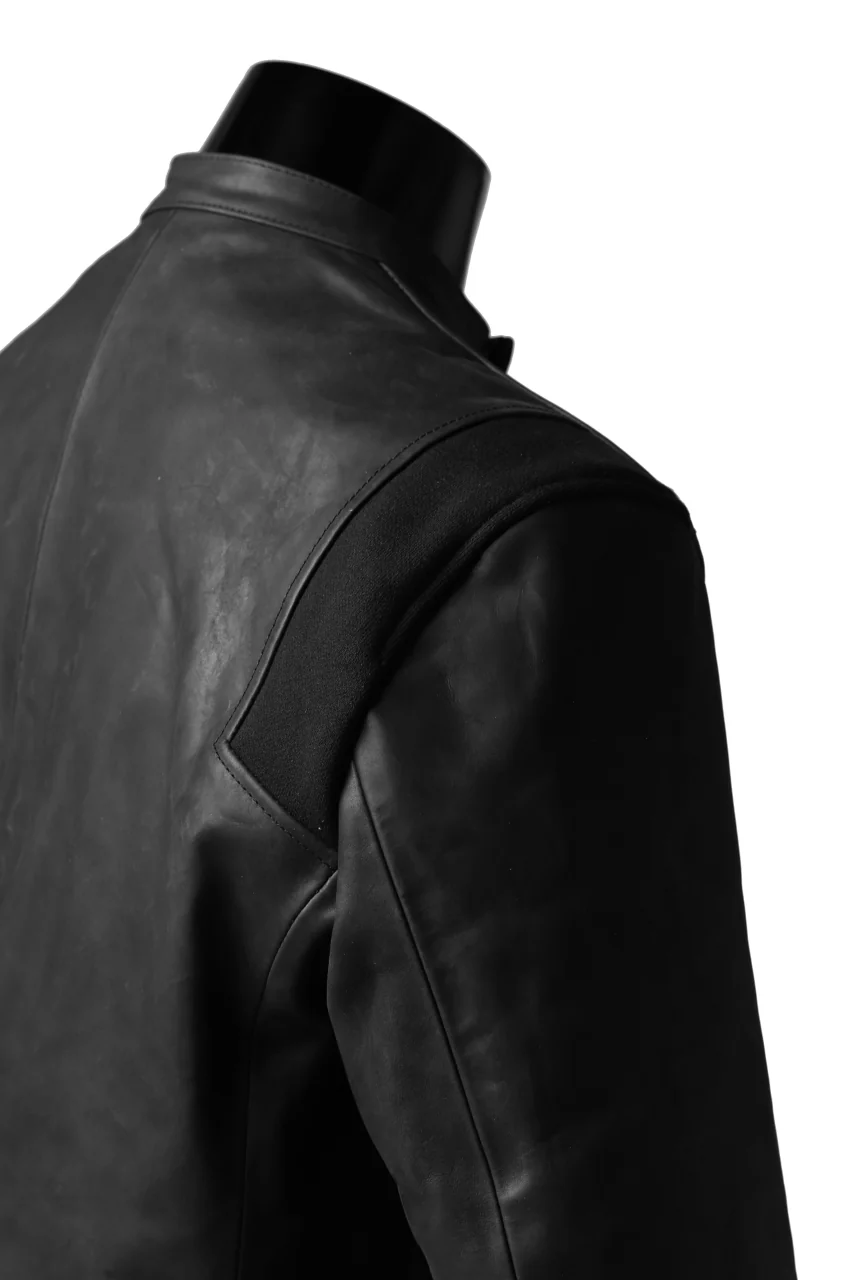 ierib exclusive single biker jacket / Nicolas Italy Vachetta (BLACK) - Image 45
