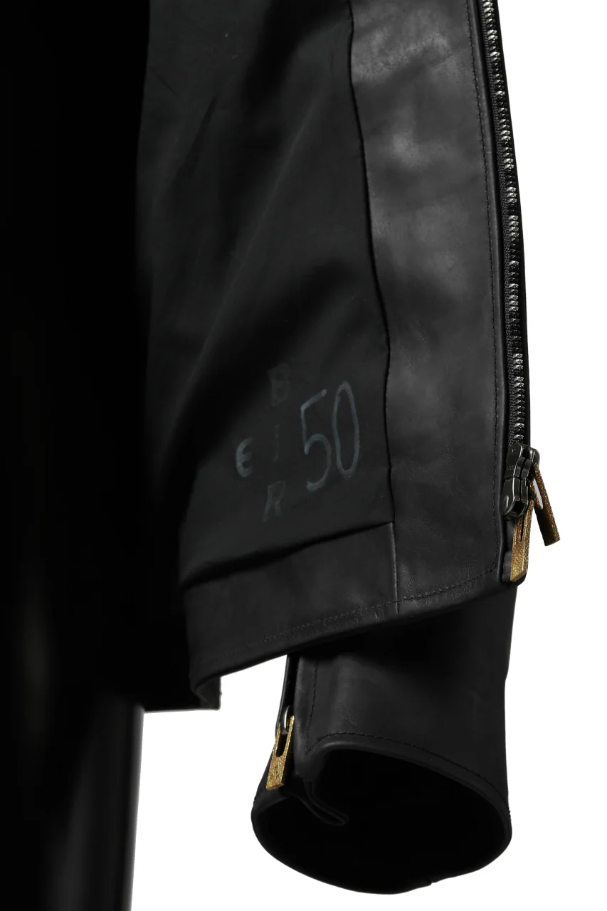 ierib exclusive single biker jacket / Nicolas Italy Vachetta (BLACK) - Image 46