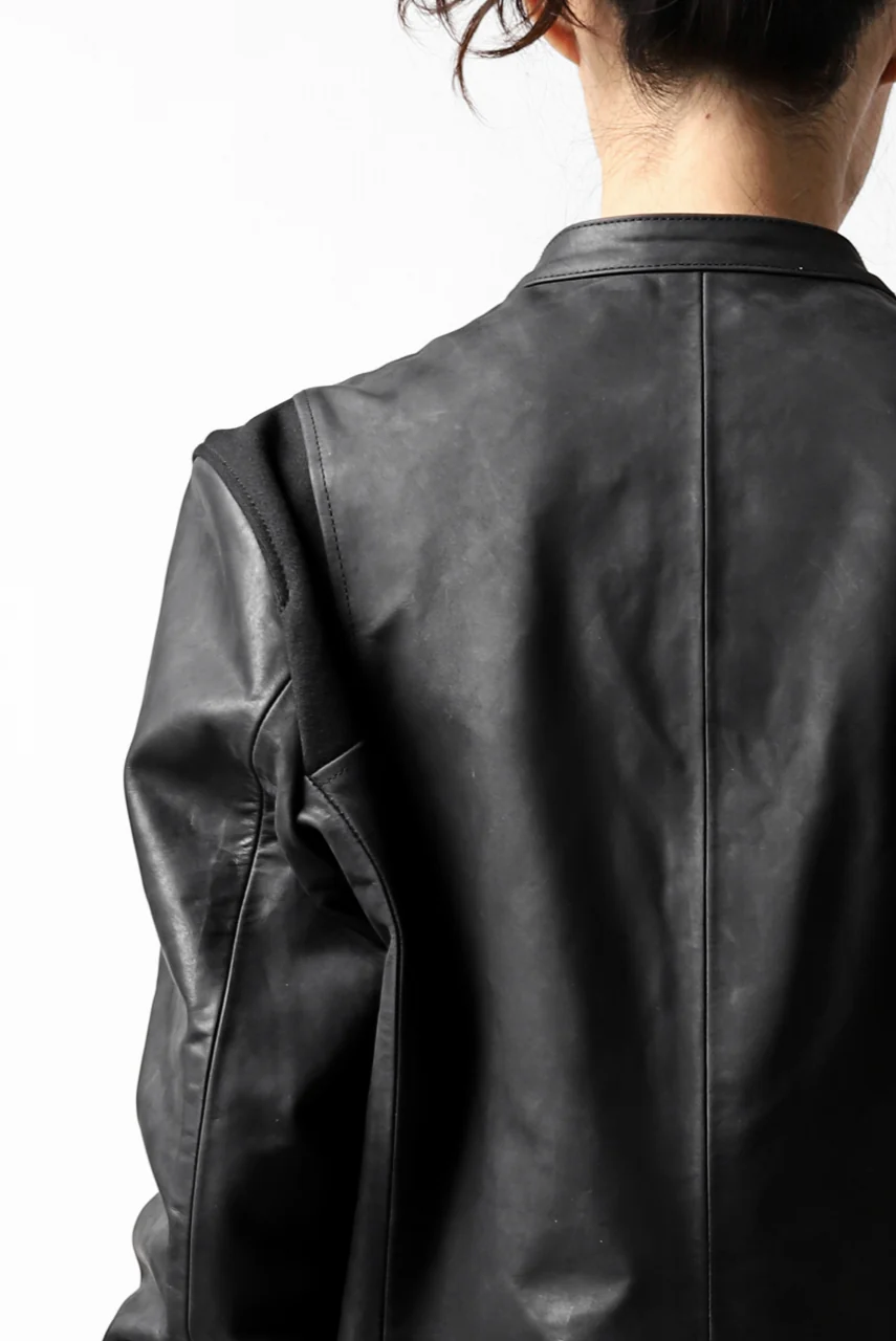 ierib exclusive single biker jacket / Nicolas Italy Vachetta (BLACK) - Image 51