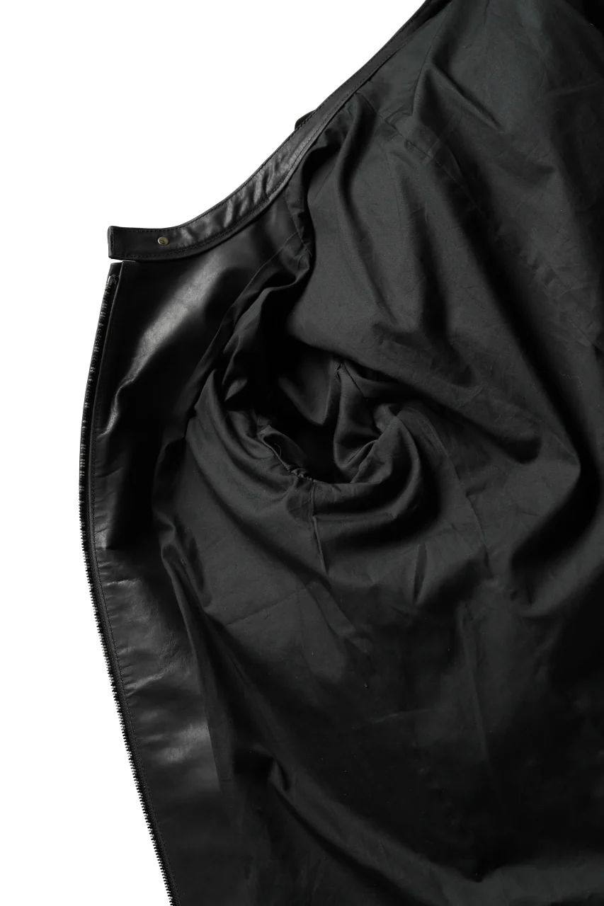 ierib exclusive single biker jacket / Nicolas Italy Vachetta (BLACK) - Image 52