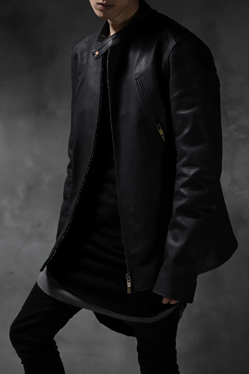 ierib exclusive single biker jacket / Nicolas Italy Vachetta (BLACK) - Image 53