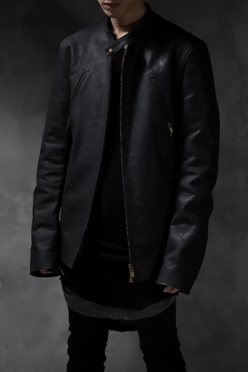 ierib exclusive single biker jacket / Nicolas Italy Vachetta (BLACK) - Image 54