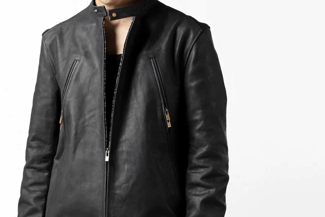 ierib exclusive single biker jacket / Nicolas Italy Vachetta (BLACK) - Image 57
