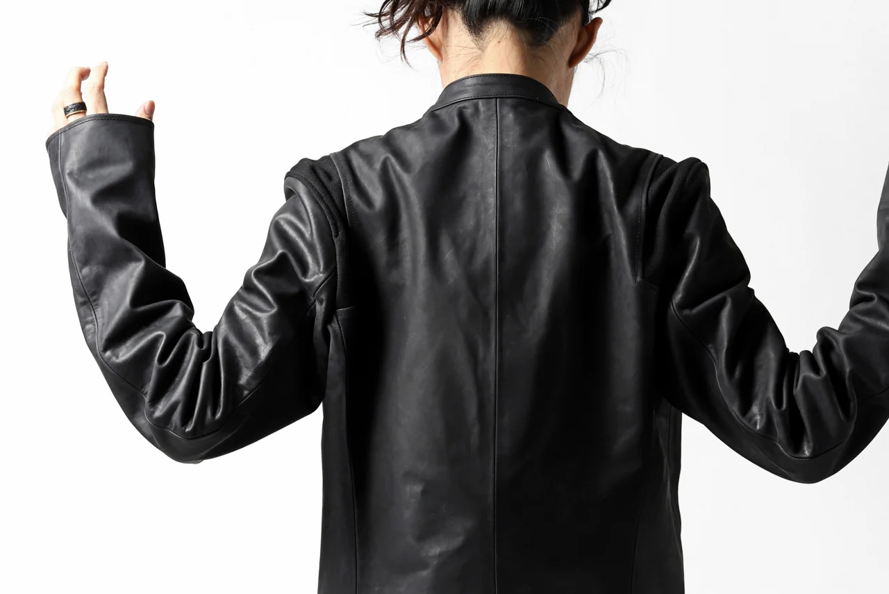 ierib exclusive single biker jacket / Nicolas Italy Vachetta (BLACK) - Image 59
