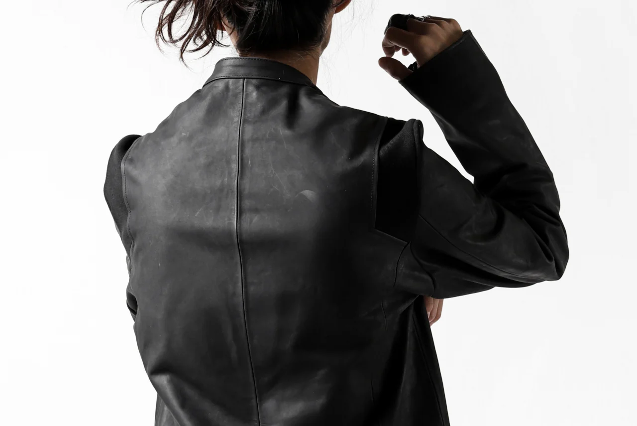 ierib exclusive single biker jacket / Nicolas Italy Vachetta (BLACK) - Image 61