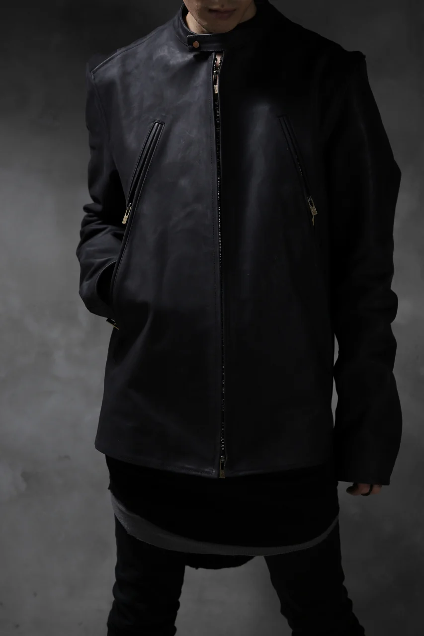 ierib exclusive single biker jacket / Nicolas Italy Vachetta (BLACK) - Image 67