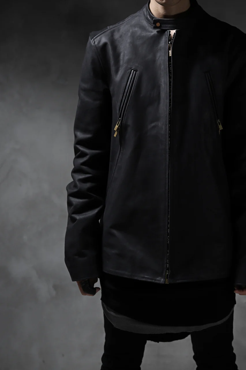 ierib exclusive single biker jacket / Nicolas Italy Vachetta (BLACK) - Image 72