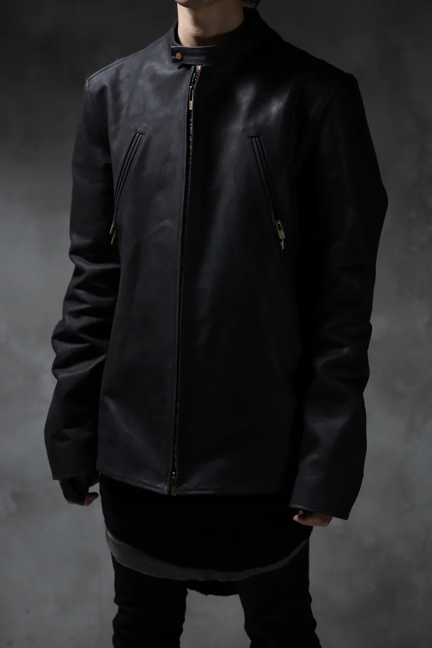 ierib exclusive single biker jacket / Nicolas Italy Vachetta (BLACK) - Image 73