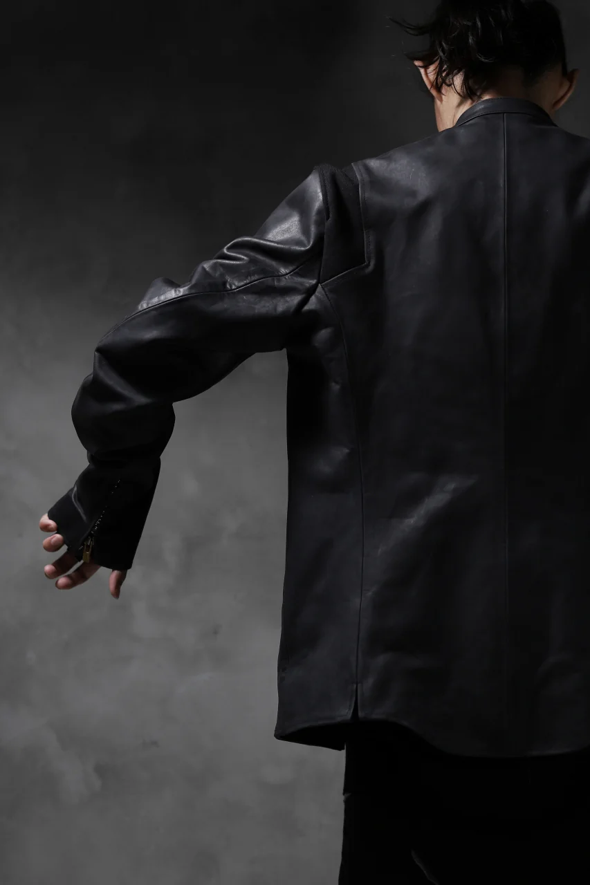 ierib exclusive single biker jacket / Nicolas Italy Vachetta (BLACK) - Image 75