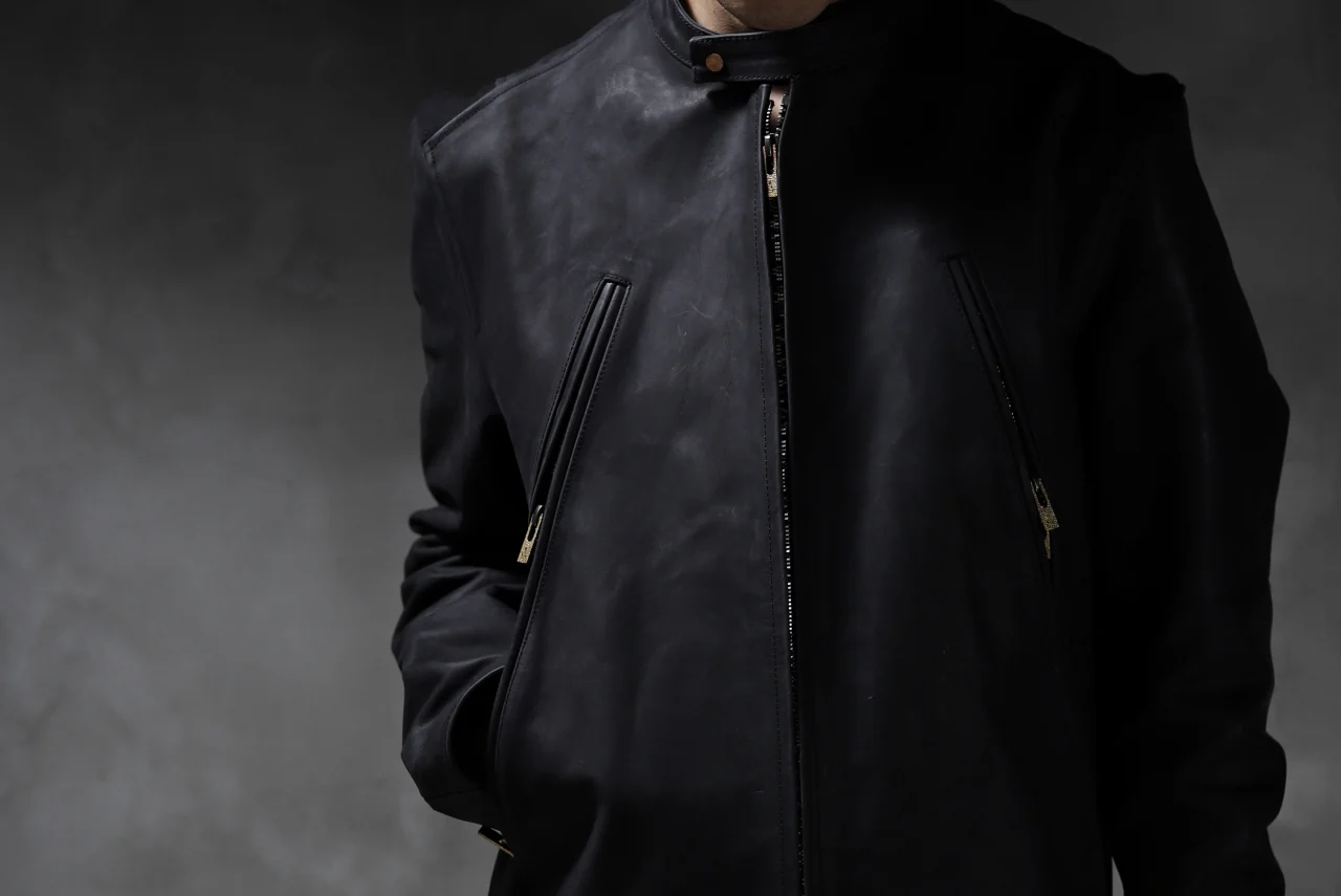 ierib exclusive single biker jacket / Nicolas Italy Vachetta (BLACK) - Image 78