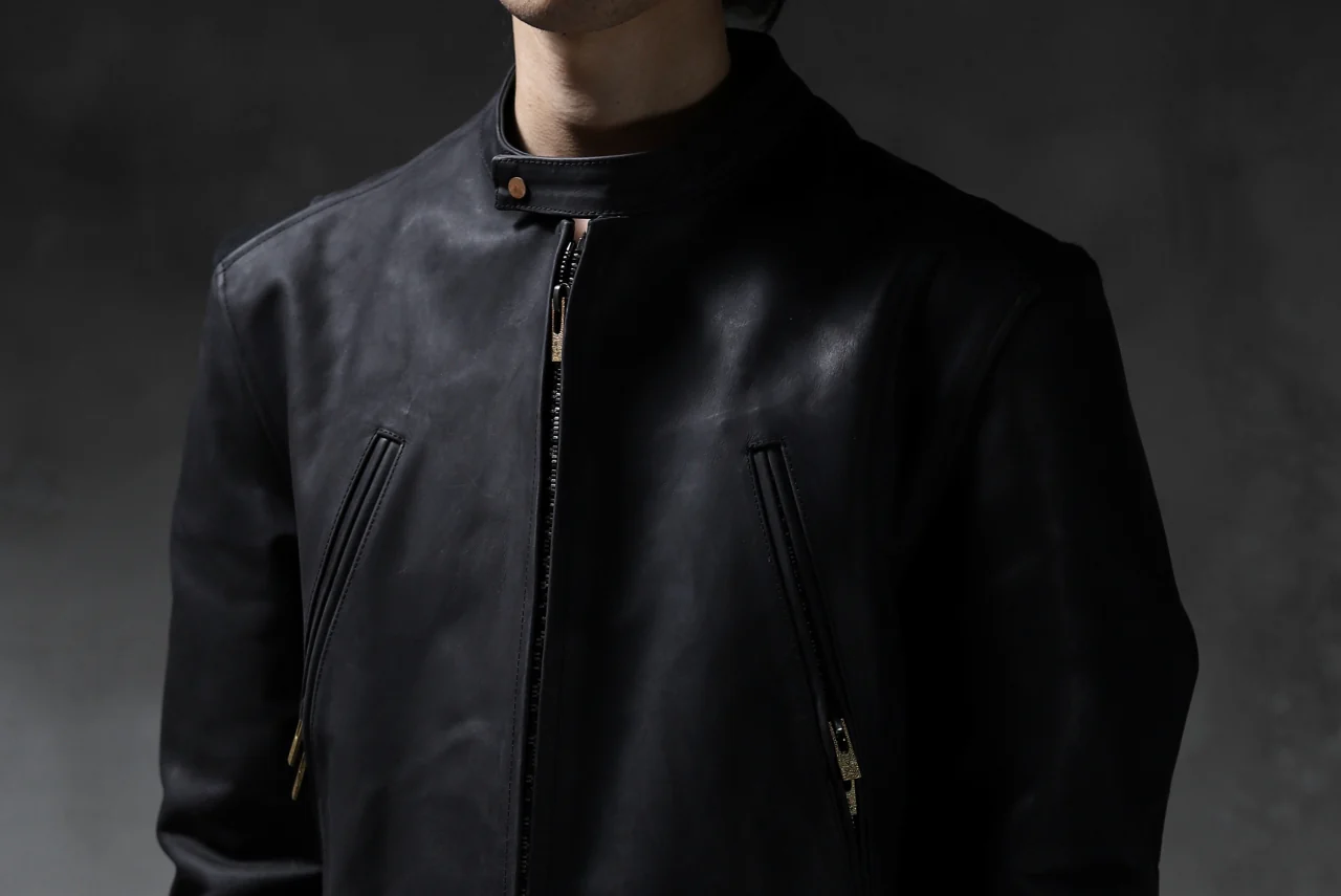 ierib exclusive single biker jacket / Nicolas Italy Vachetta (BLACK) - Image 79