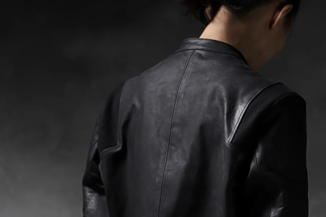 ierib exclusive single biker jacket / Nicolas Italy Vachetta (BLACK) - Image 80