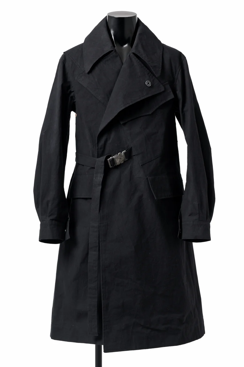 ierib exclusive storm coat 1940 / boiled waxy cotton (BLACK)