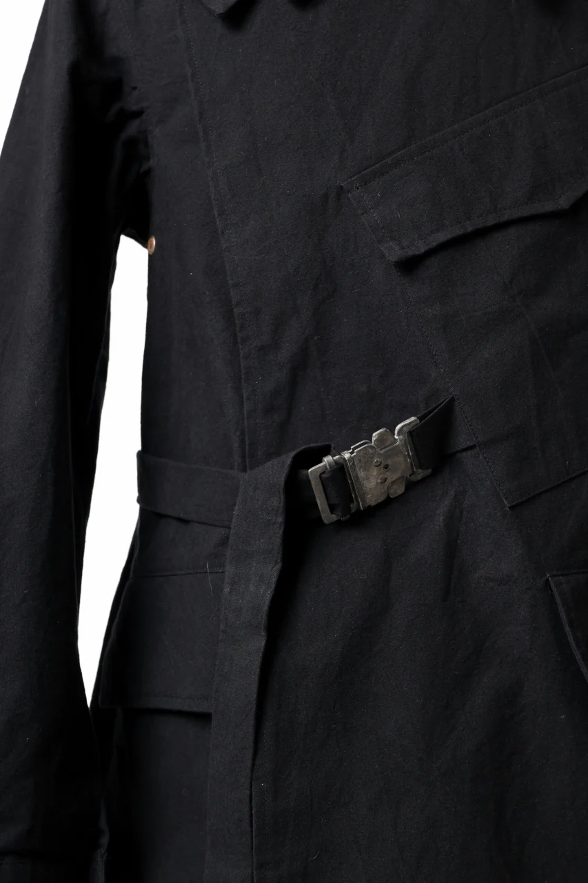 ierib exclusive storm coat 1940 / boiled waxy cotton (BLACK) - Image 14