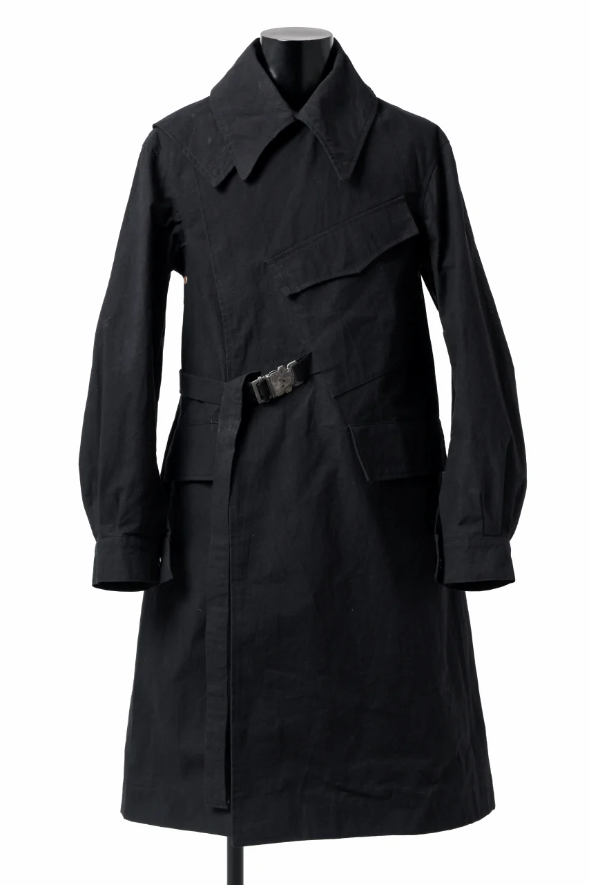 ierib exclusive storm coat 1940 / boiled waxy cotton (BLACK) - Image 2