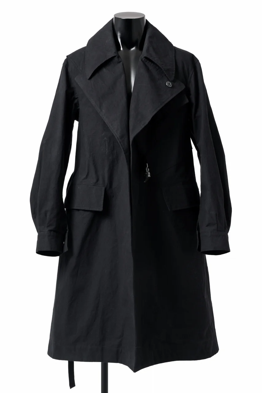 ierib exclusive storm coat 1940 / boiled waxy cotton (BLACK) - Image 8