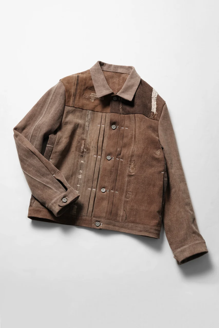 ierib exclusive Trucker Jacket /  Vintage SAKABUKURO (BROWN) - Image 12
