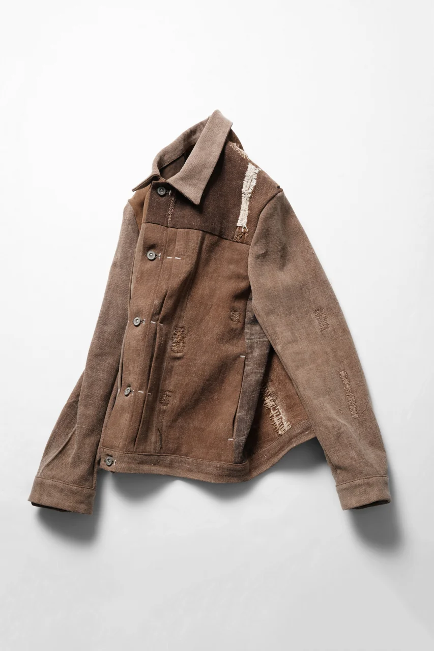 ierib exclusive Trucker Jacket /  Vintage SAKABUKURO (BROWN) - Image 13