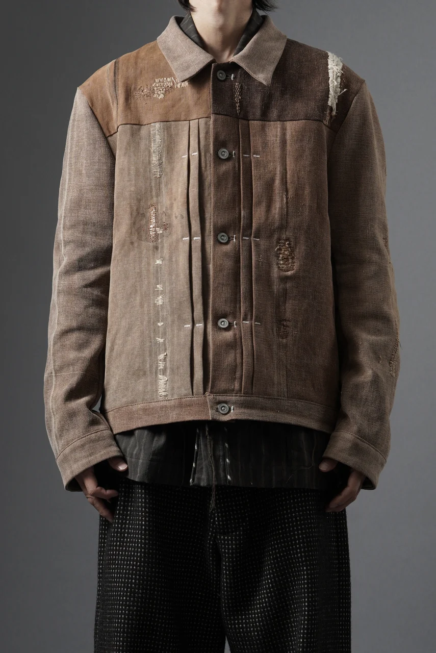 ierib exclusive Trucker Jacket /  Vintage SAKABUKURO (BROWN) - Image 14
