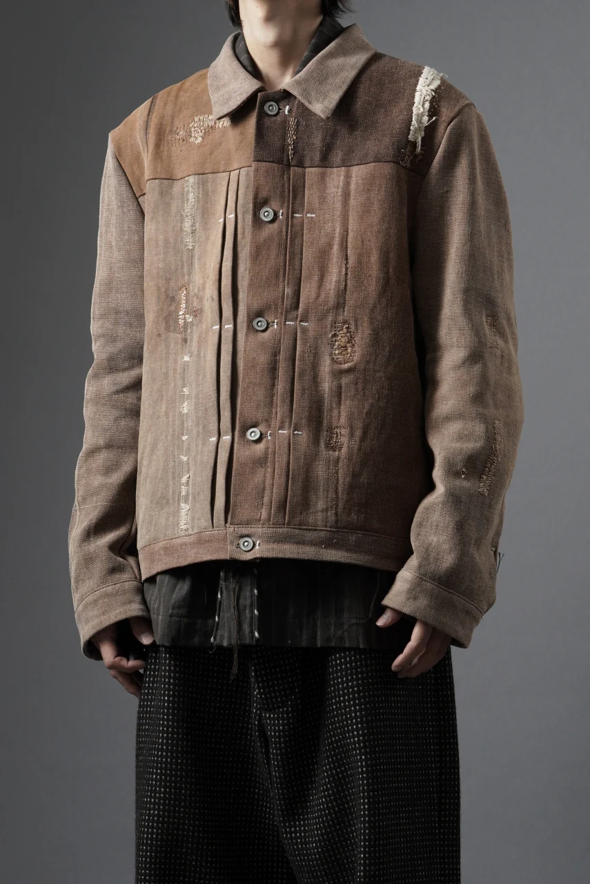 ierib exclusive Trucker Jacket /  Vintage SAKABUKURO (BROWN) - Image 15