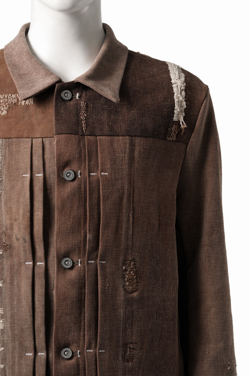ierib exclusive Trucker Jacket /  Vintage SAKABUKURO (BROWN) - Image 4