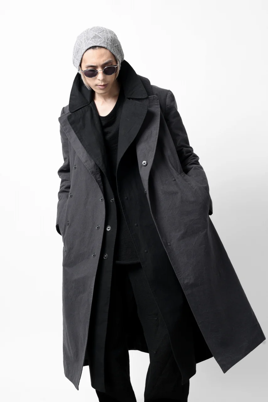 ierib exclusive military coat / boiled waxy cotton (GREY) - Image 44