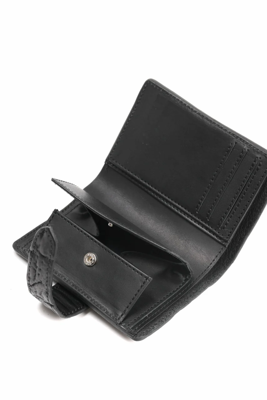 ierib Folded Wallet / Waxed Horse Butt Leather (BLACK #A) - Image 11