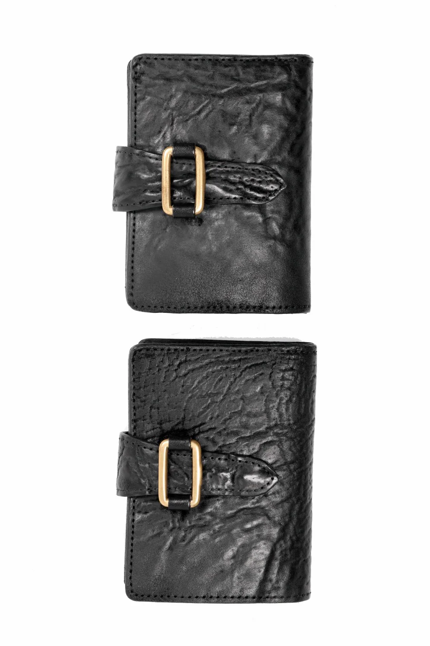 ierib Folded Wallet / Waxed Horse Butt Leather (BLACK #A) - Image 12