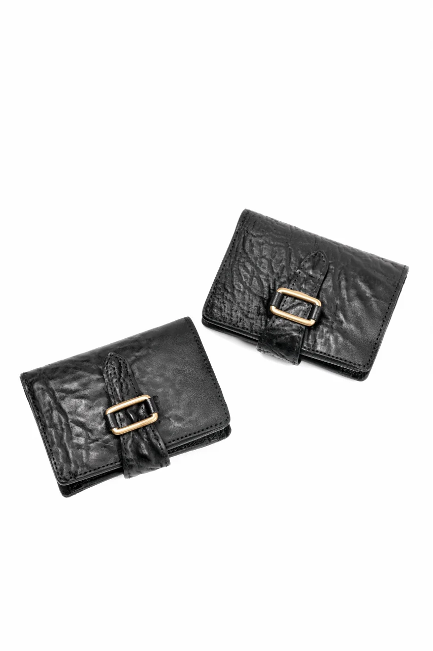 ierib Folded Wallet / Waxed Horse Butt Leather (BLACK #A) - Image 13