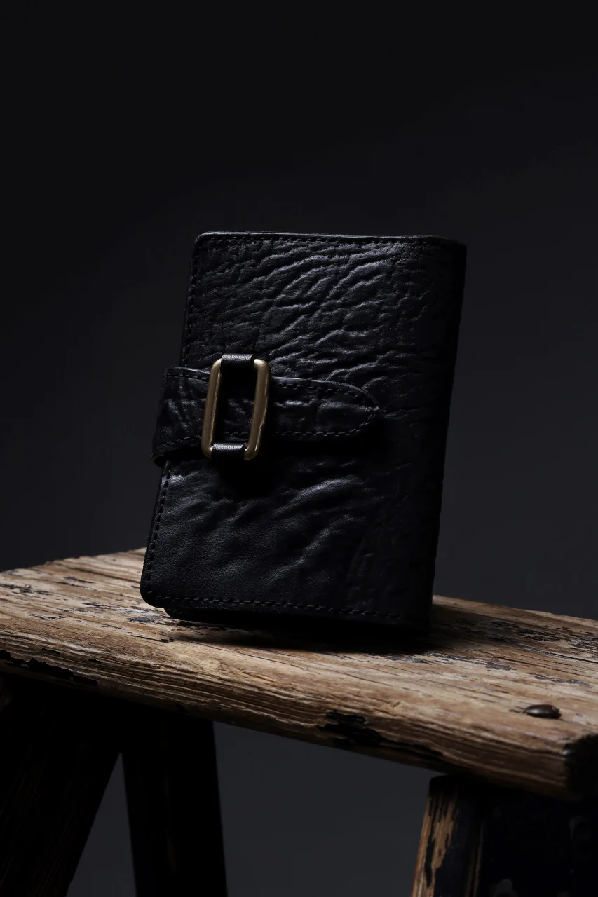 ierib Folded Wallet / Waxed Horse Butt Leather (BLACK #A) - Image 15
