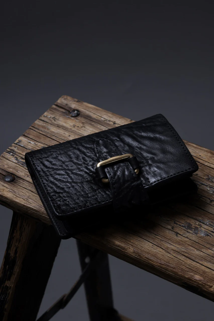 ierib Folded Wallet / Waxed Horse Butt Leather (BLACK #A) - Image 16