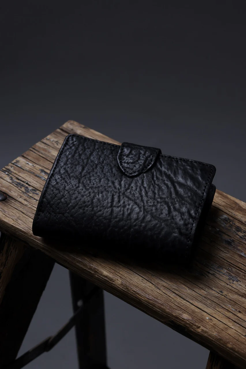 ierib Folded Wallet / Waxed Horse Butt Leather (BLACK #A) - Image 18