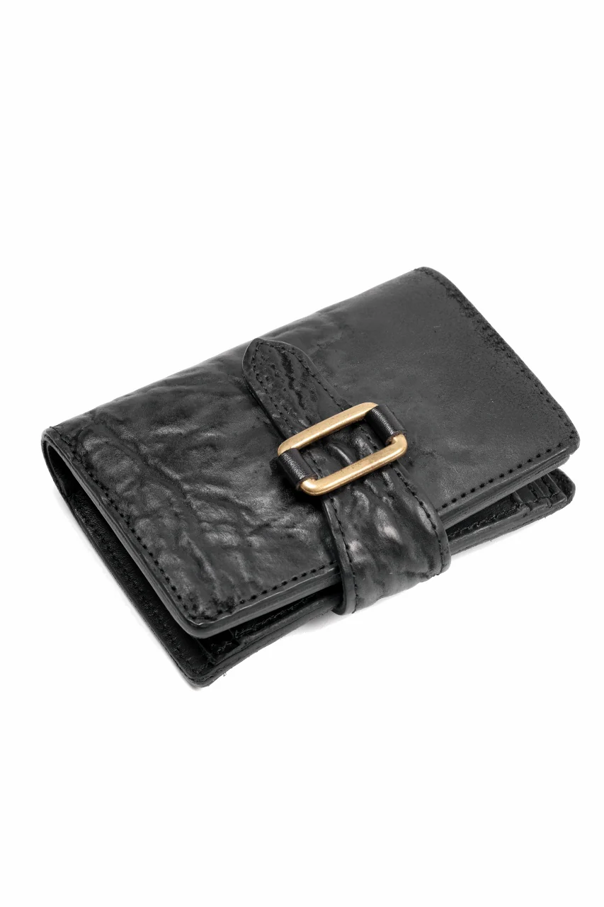 ierib Folded Wallet / Waxed Horse Butt Leather (BLACK #B) - Image 4