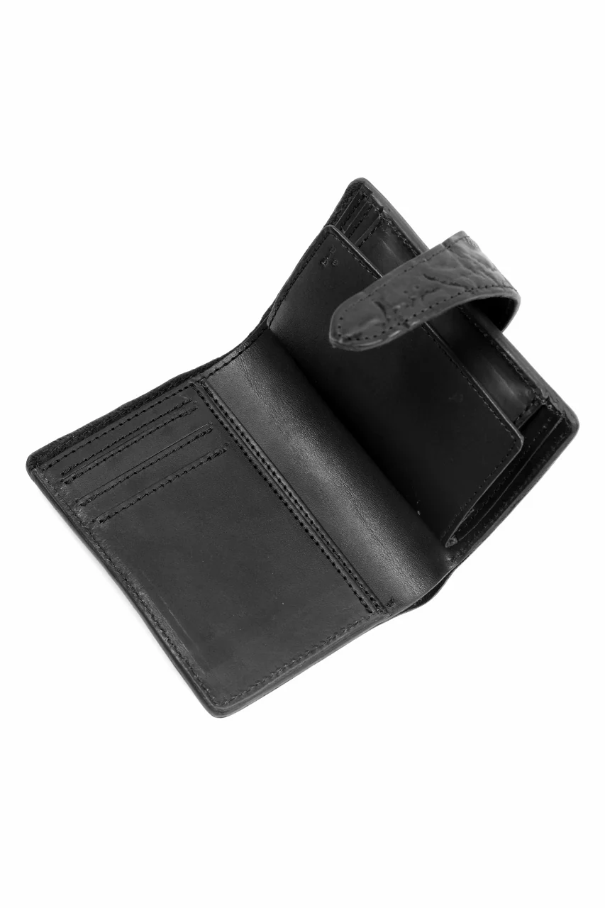 ierib Folded Wallet / Waxed Horse Butt Leather (BLACK #B) - Image 8
