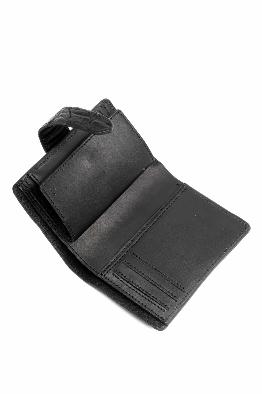 ierib Folded Wallet / Waxed Horse Butt Leather (BLACK #B) - Image 9
