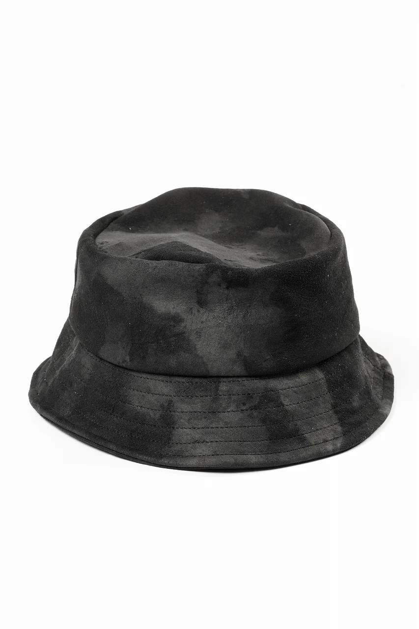 ierib Leather Bucket Hat / Lamb Suede (BLACK) - Image 2