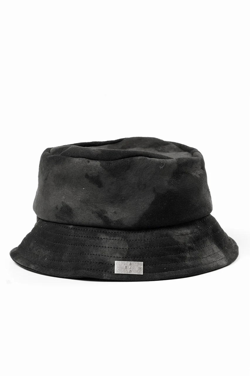 ierib Leather Bucket Hat / Lamb Suede (BLACK) - Image 5