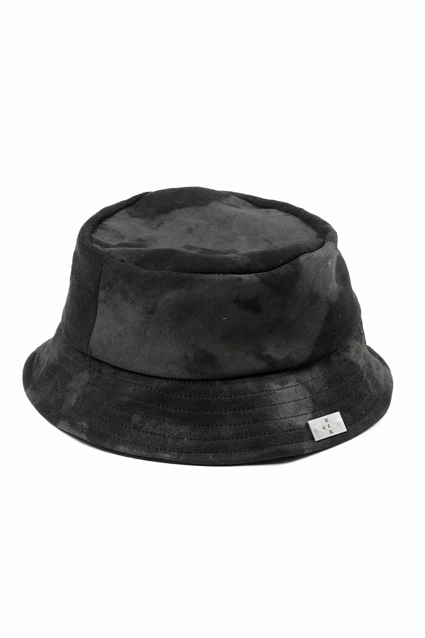 ierib Leather Bucket Hat / Lamb Suede (BLACK) - Image 6