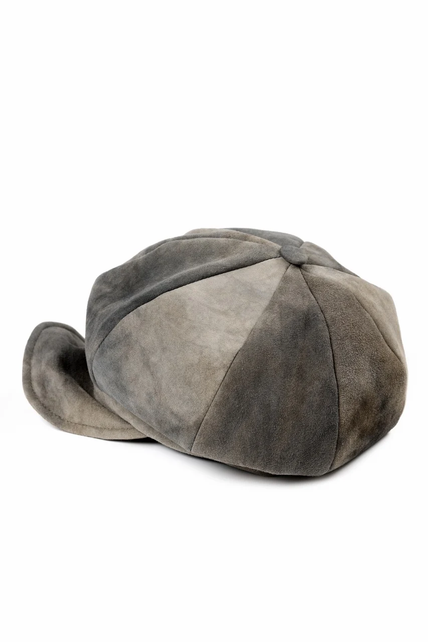 ierib Leather Casquette Cap / Lamb Suede (BEIGE) - Image 6