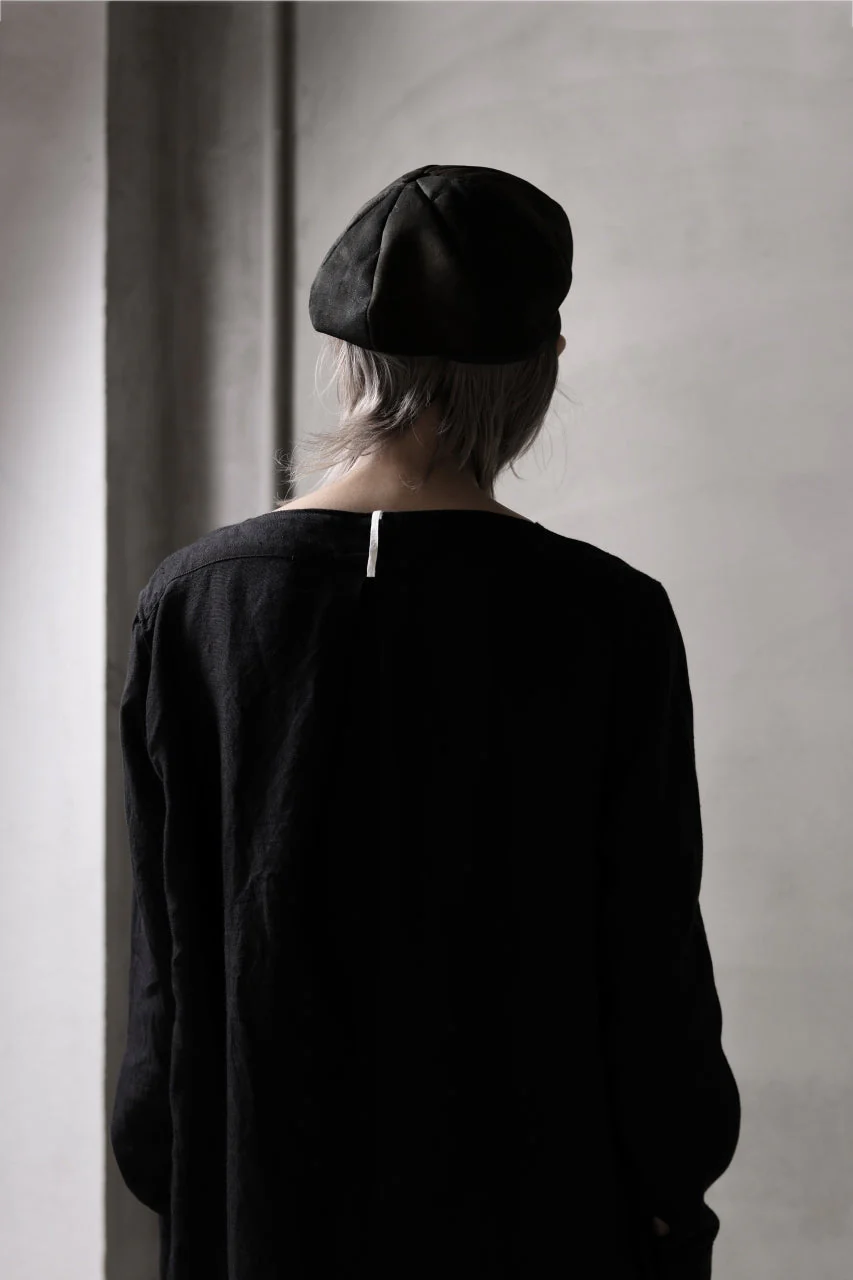 ierib Leather Casquette Cap / Lamb Suede (BLACK) - Image 17