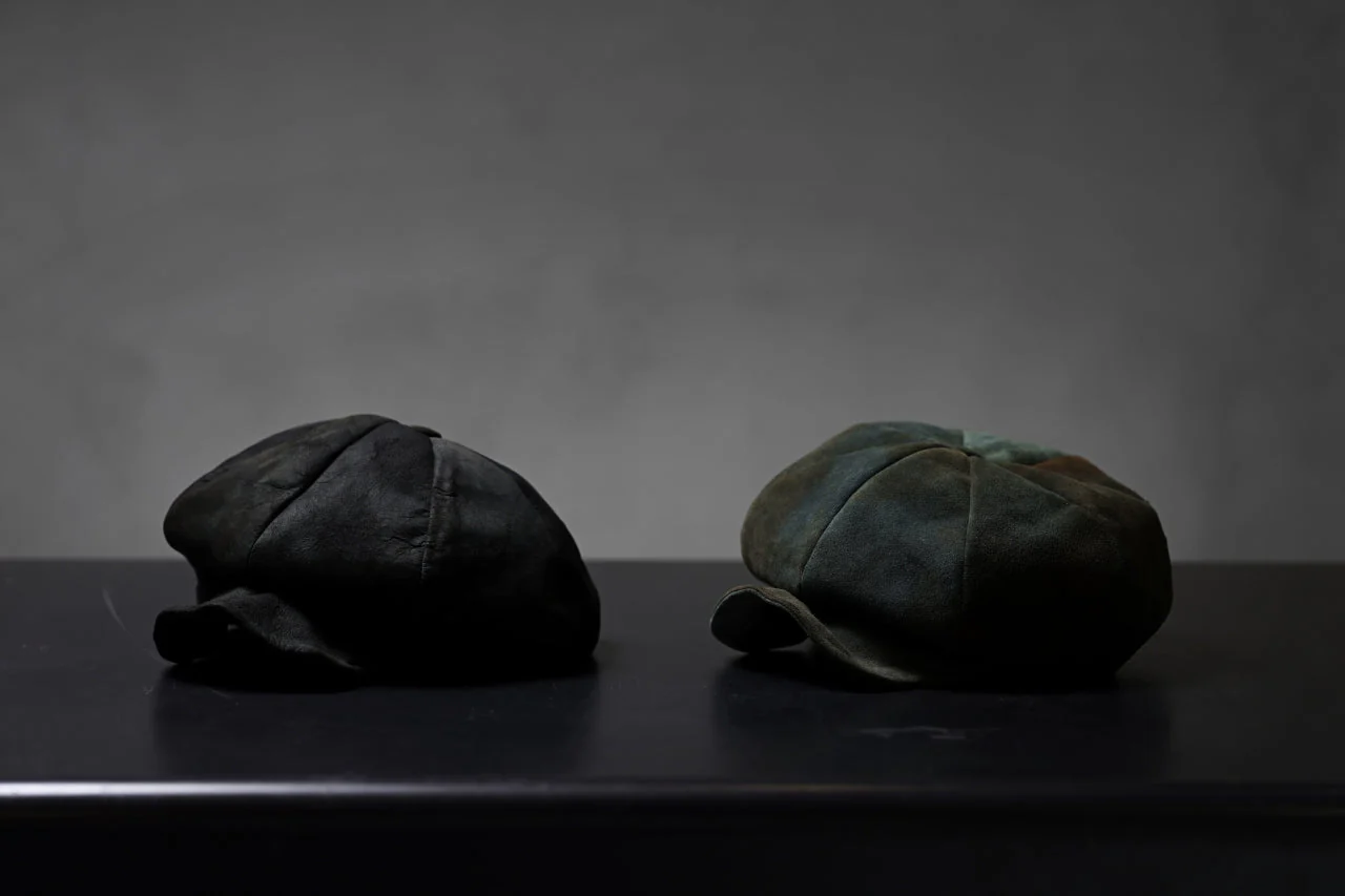 ierib Leather Casquette Cap / Lamb Suede (BLACK) - Image 38