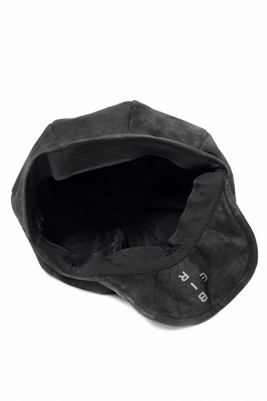ierib Leather Casquette Cap / Lamb Suede (BLACK) - Image 4