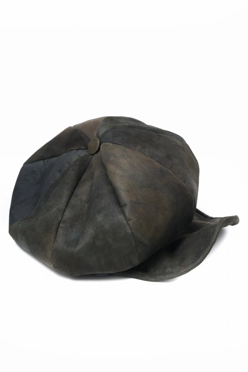 ierib Leather Casquette Cap / Lamb Suede (BLACK) - Image 2