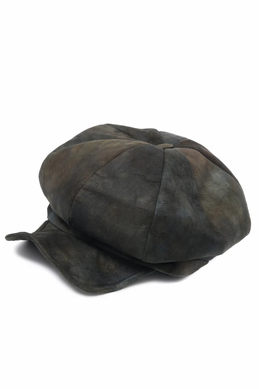 ierib Leather Casquette / Lamb Suede (BLACK)