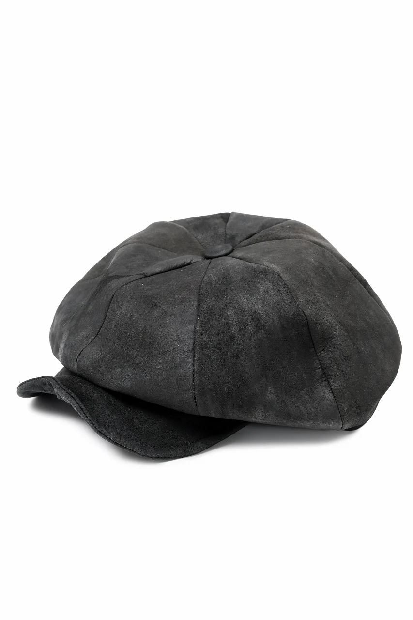 ierib Leather Casquette / Lamb Suede (BLACK) - Image 10