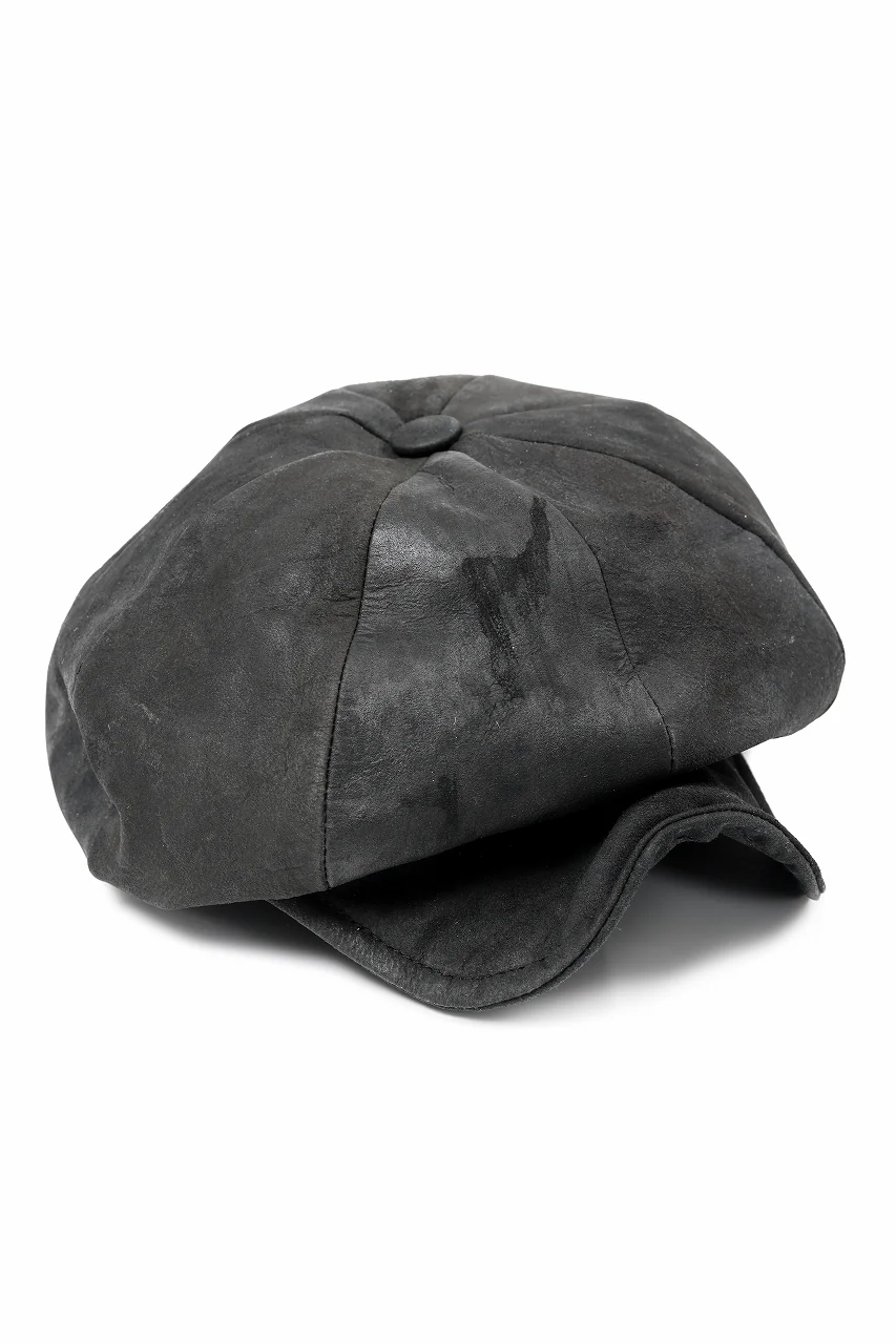 ierib Leather Casquette / Lamb Suede (BLACK) - Image 13