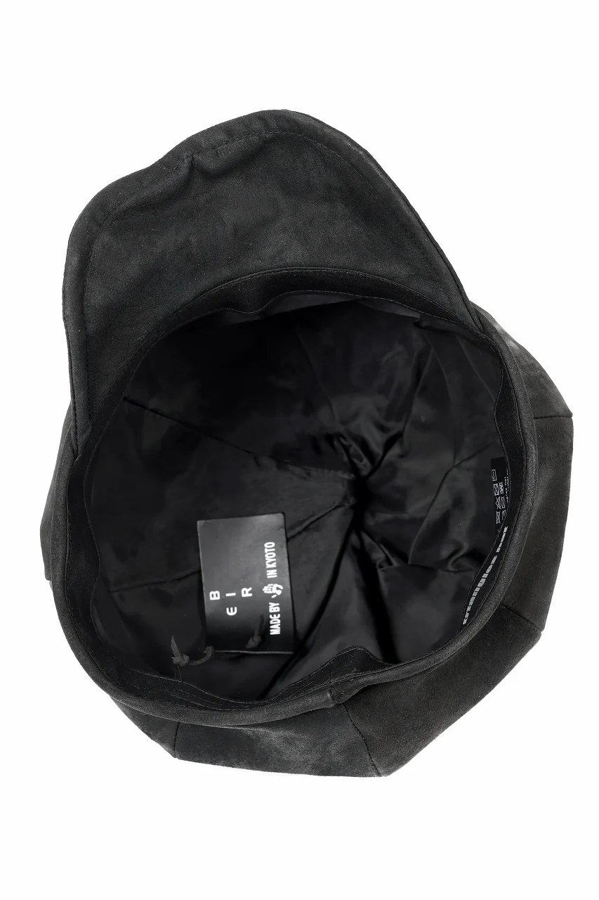 ierib Leather Casquette / Lamb Suede (BLACK) - Image 14