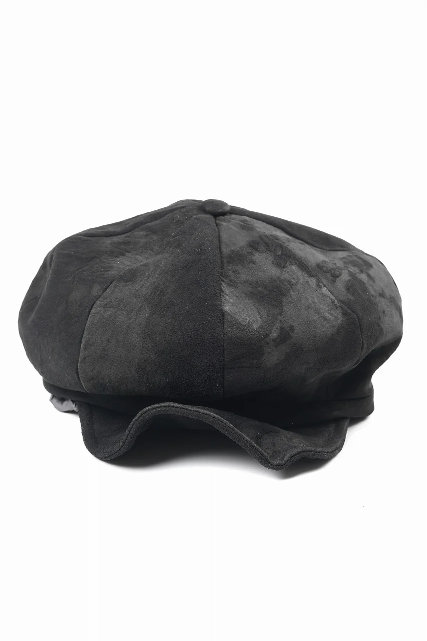 ierib Leather Casquette / Lamb Suede (BLACK) - Image 2