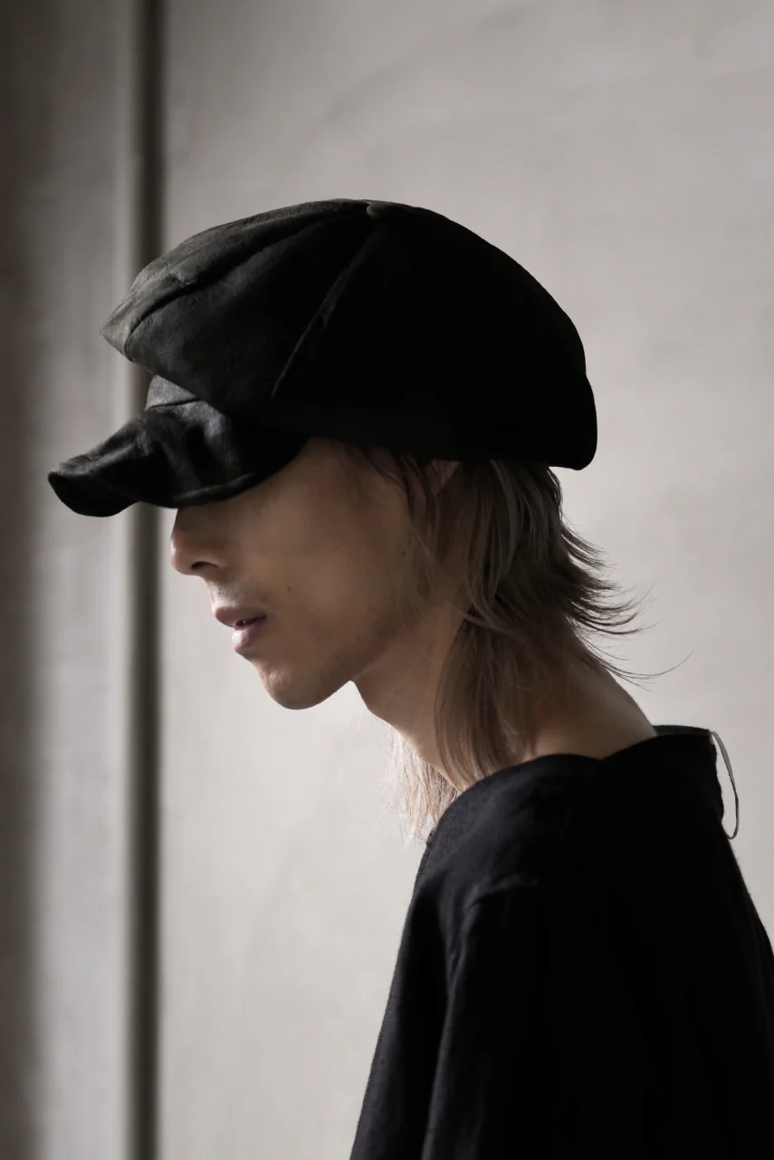 ierib Leather Casquette / Lamb Suede (BLACK) - Image 25